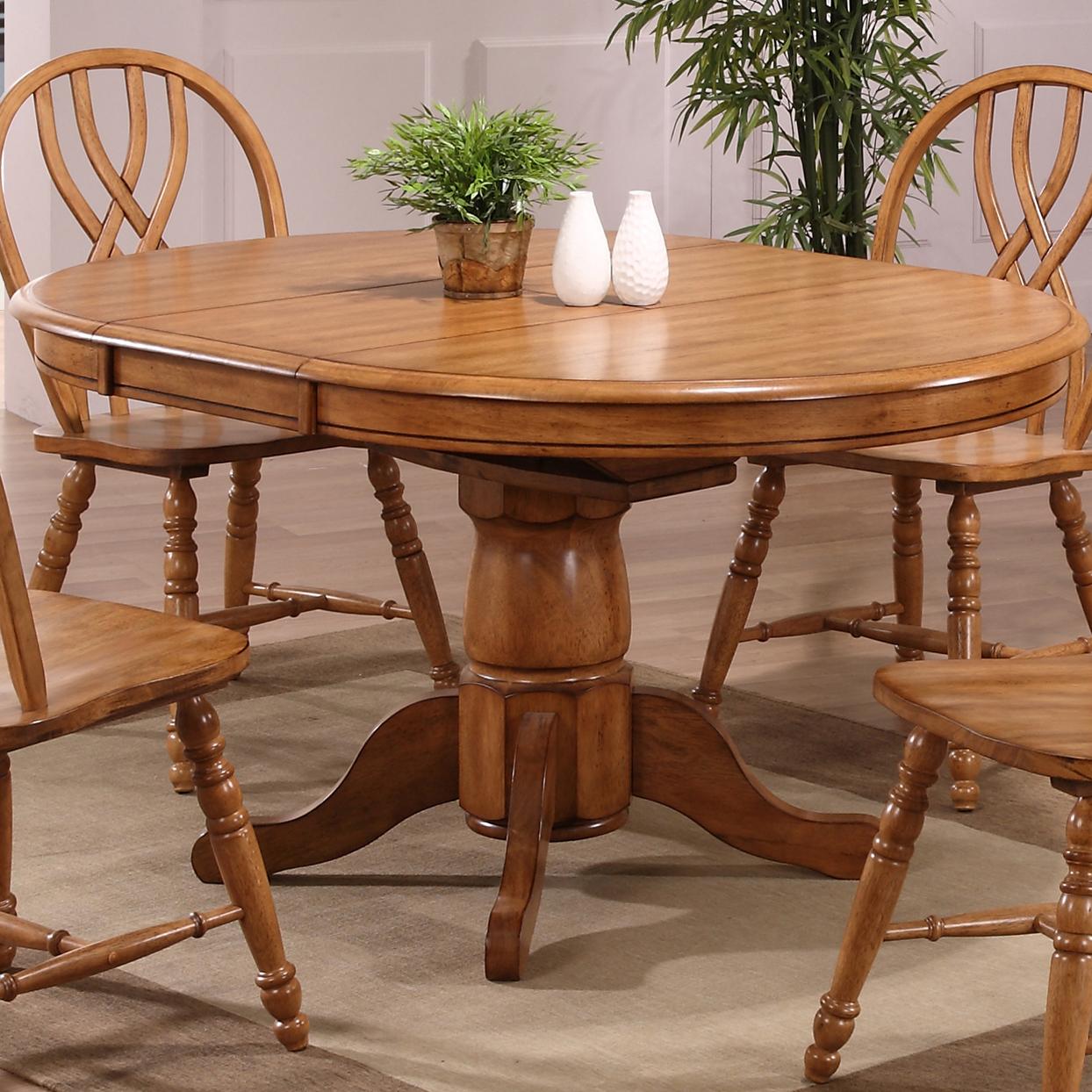 E C I Furniture Dining 2150 04 T B Solid Oak Single Pedestal Dining E C I Furniture Dining 2150 04 T B Solid Oak Single Pedestal Dining